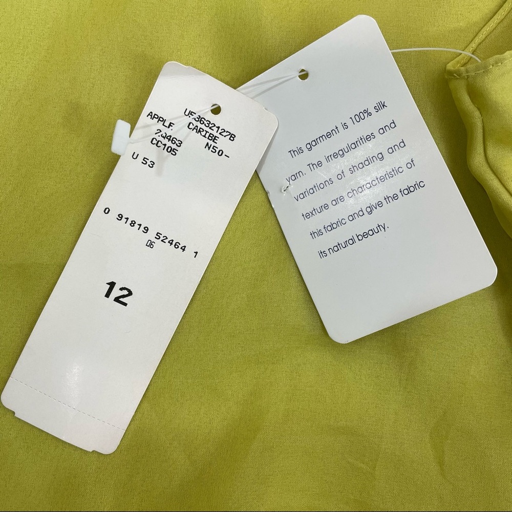 NWT Rena Rowan Yellow Silk Sleeveless Blouse - Picture 5 of 5